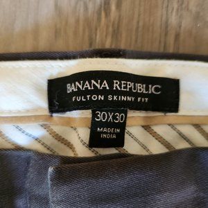 Banana Republic Men's 30X30 Fulton Skinny Fit Chino Pants, Slate Gray